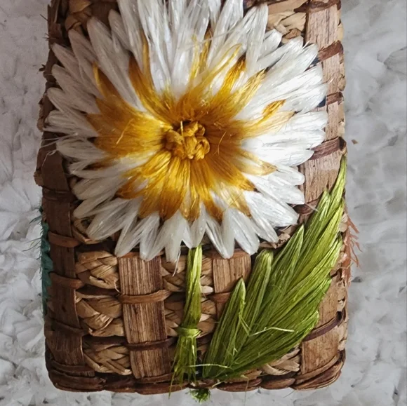 Vintage,a piece of art straw bag - Picture 4 of 7